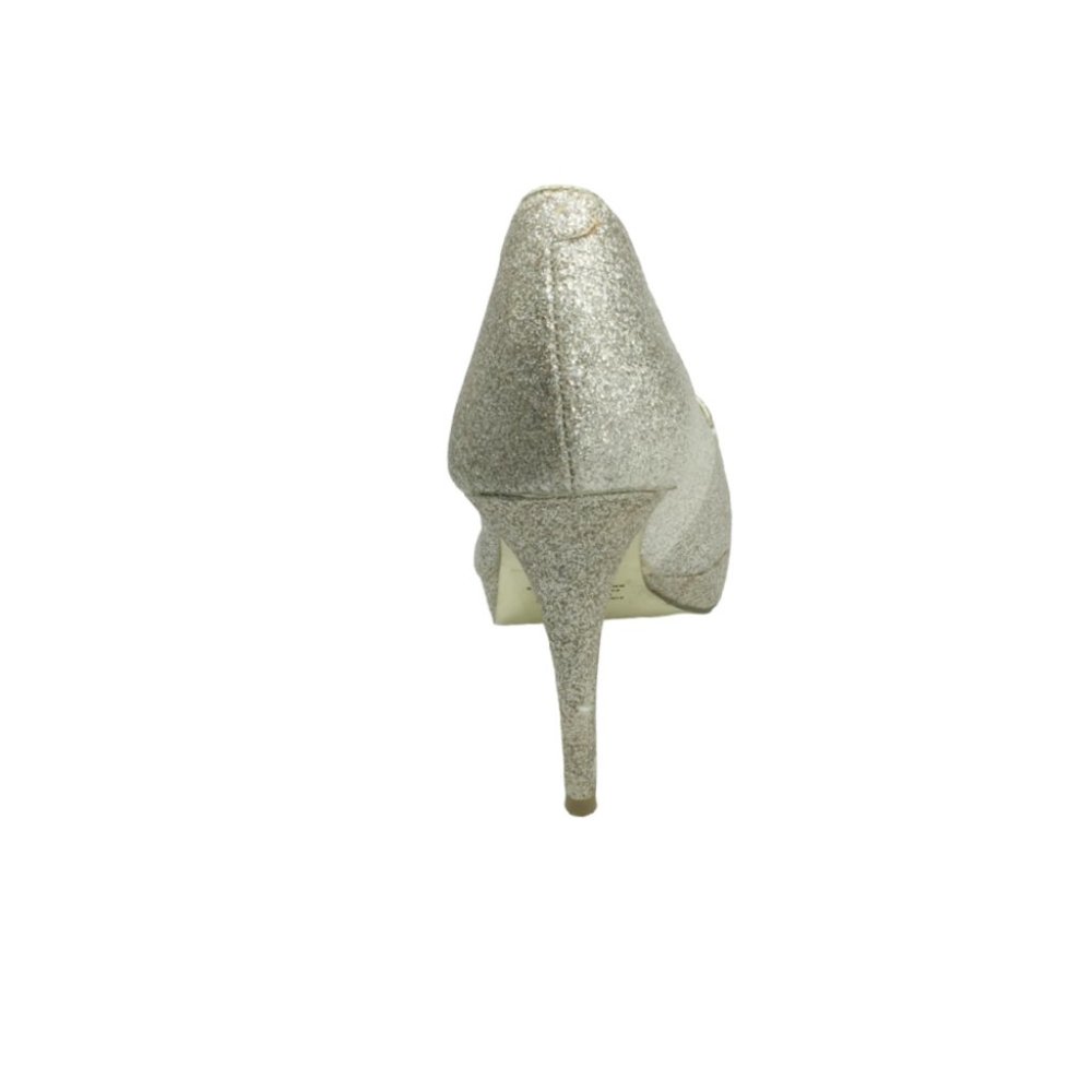 Gold Peep Toe Platform Heels in size 6M - Picture 4 of 6